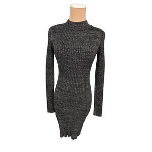 Derek Heart Black Gold Metallic Bodycon Sweater Dress Women’s Small